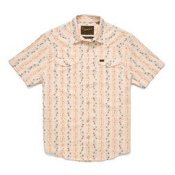 Howler Brothers Free Range Fleece Pullover Men's in Hibiscus Ribbons Riverbed Oxford